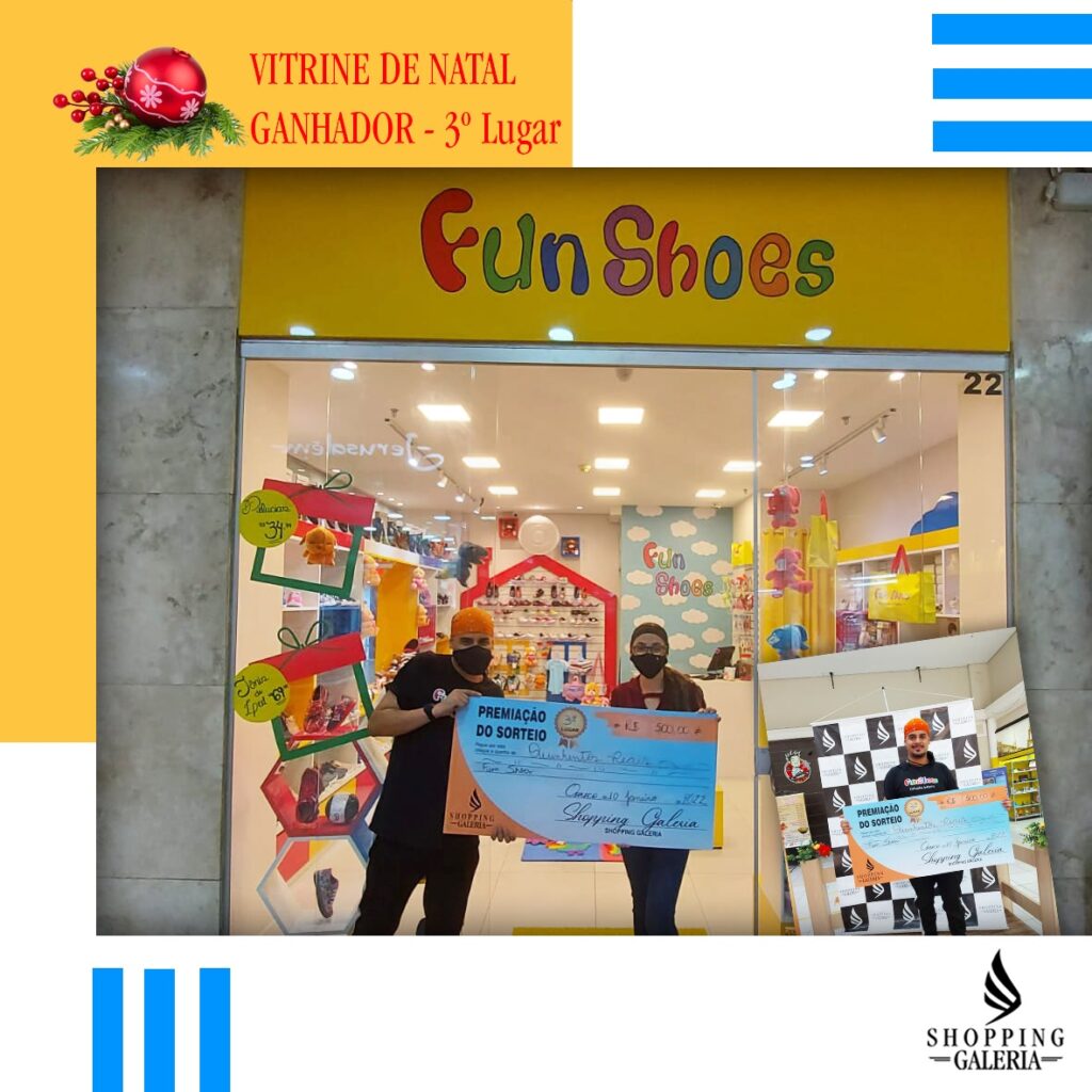 Concurso Vitrines de Natal: Fun Shoes - Terceiro Lugar - Shopping Galeria